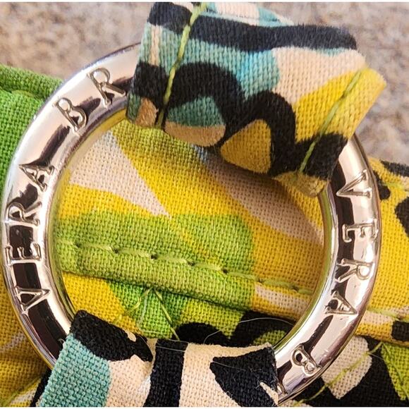 Vera Bradley Frame Bag "Limes Up" Quilted Floral Green Blue Used Good Condition - Picture 9 of 9